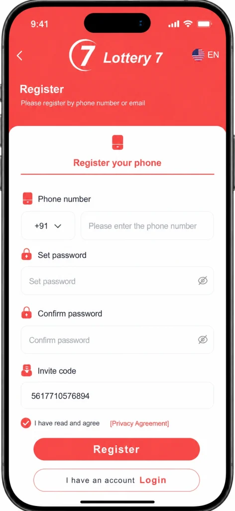 Lottery 7 register